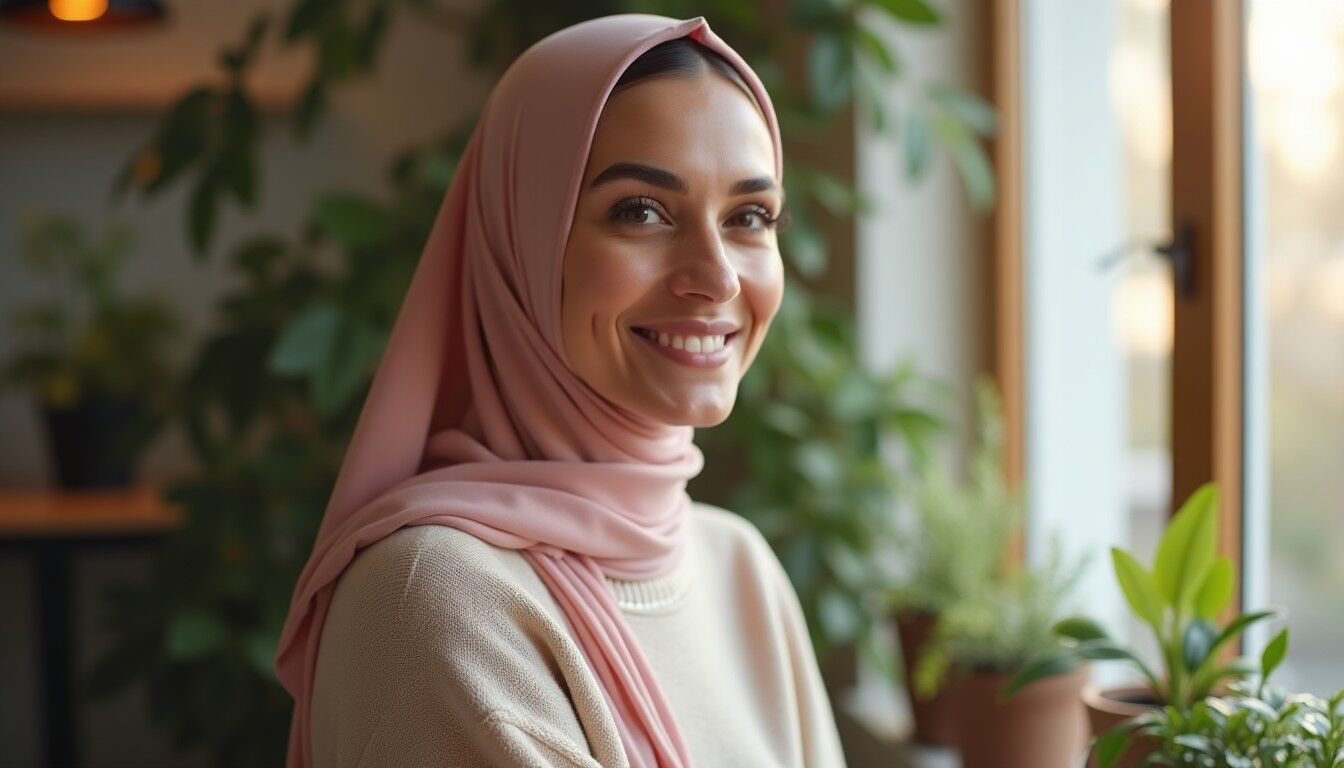 Yamina, life- en motivatiecoach, in haar praktijk in Rotterdam